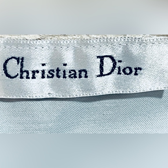 Vintage Christian Dior Ice Blue Lace Satin Nightgown Cottage Granny Core - Picture 4 of 6